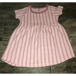 Touched by Nature girls Sz 4T 4 Toddler Pink‎ Organic Cotton Dress Short Sleeve